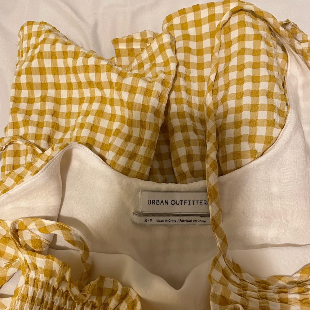 UO Sarah Gingham Ruffle Frock Dress - Picture 3 of 3